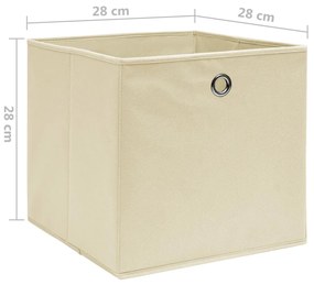 Κουτιά Αποθήκευσης 10 τεμ. Κρεμ 28x28x28εκ Ύφασμα Non-woven 325217