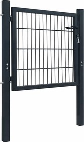 vidaXL Πόρτα Περίφραξης 2D (Μονή) Ανθρακί Γκρι 100x80 εκ.