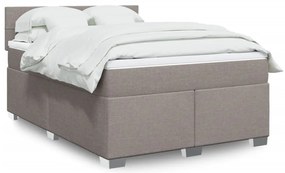 vidaXL Κρεβάτι Boxspring με Στρώμα Taupe 140x200 εκ. Υφασμάτινο