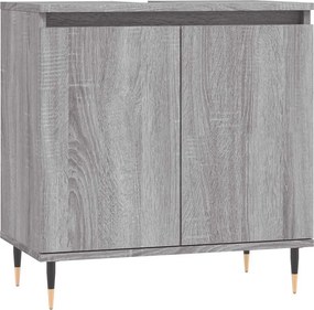 vidaXL Ντουλάπι Μπάνιου Γκρι Sonoma 58 x 33 x 60 εκ. από Επεξεργ. Ξύλο