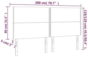 Κεφαλάρια Κρεβατιού 4 τεμ. Μπλε 100x5x78/88 εκ. Υφασμάτινο - Μπλε