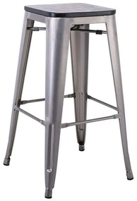 Σκαμπό Μπαρ Relix Ε5190W,6Β 43x43x76cm Rust Effect Silver-Black Metal,Wood