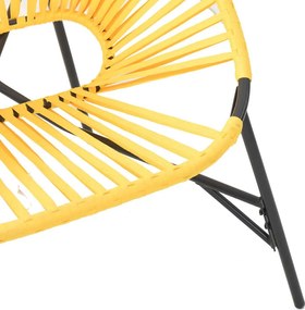 vidaXL Πολυθρόνα Κήπου Αυγό Μαύρη και Κίτρινη από Συνθετικό Ρατάν