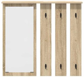 vidaXL Τοίχου Κρεμάστρα με ράφι Επιτοίχιο Sonoma Δρυς 84 x 10 x 80 εκ.