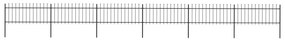 vidaXL Κάγκελα Περίφραξης με Λόγχες Μαύρα 10,2 x 0,8 μ. από Χάλυβα
