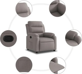 vidaXL Πολυθρόνα Ανακλινόμενη Taupe Υφασμάτινη
