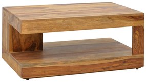 Τραπέζι Volino  μασιφ ξύλο sheesham σε καρυδί απόχρωση 90x60x40εκ