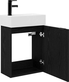 vidaXL Μονάδα μπάνιου με βρύση Μαύρη Δρυς 45,5 x 22,5 x 84 εκ