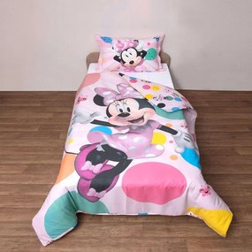 Παπλωματοθήκη Παιδική Minnie 51 (Σετ 2τμχ) Multi Viopros Single 160x200cm 100% Βαμβάκι