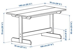 NACKANAS/SKOGS τραπέζι και 4 καρέκλες, 140 cm 295.282.37