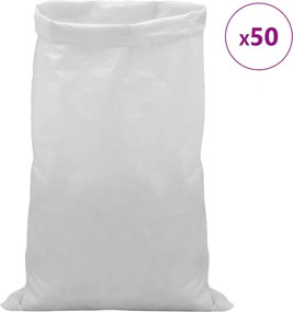 vidaXL Υφασμάτινοι σακίδες 50 τεμ. Λευκό 65 x 105 cm PP