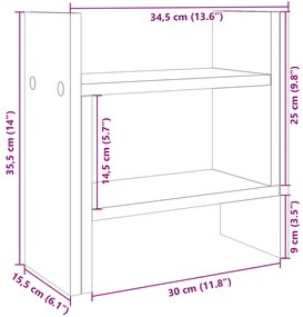 Έπιπλο Οργάνωσης Γραφείου Γκρι Σκυρ 34,5x15,5x35,5εκ Επεξ. Ξύλο