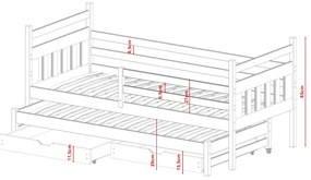 Καναπές Daniel με Συρόμενο από μασίφ ξύλο Grey  90×200cm (Δώρο 10% Έκπτωση στα Στρώματα)