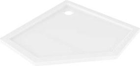 Mexen Flow πεντάγωνο ντους slim 80 x 80 cm, λευκή γυαλάδα - 46P108080