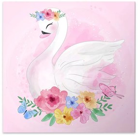 Πίνακας σε καμβά "Baby Swan" Megapap ψηφιακής εκτύπωσης 40x40x3εκ. - 0206104