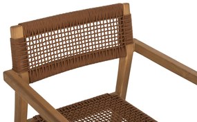 ΠΟΛΥΘΡΟΝΑ CHARLOTTE  ΞΥΛΟ TEAK ΦΥΣΙΚΟ &amp; ΚΑΦΕ ΣΧΟΙΝΙ 59x54x83Y εκ.