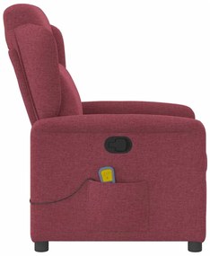 vidaXL Πολυθρόνα Μασάζ Ανακλινόμενη Μπορντό Υφασμάτινη