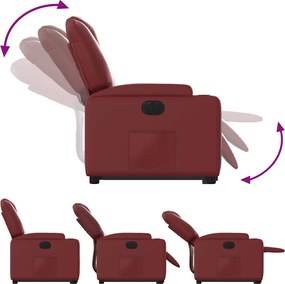 vidaXL Πολυθρόνα Ηλεκ.Ανακλινόμενη με Ανύψωση Μπορντό Συνθ.Δέρμα