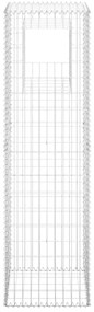 vidaXL Συρματοκιβώτια Στύλοι 2 τεμ. 50 x 50 x 180 εκ. Σιδερένιοι