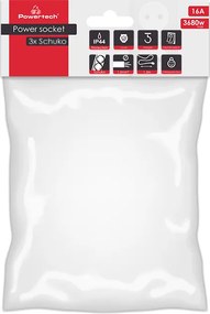 POWERTECH πολύπριζο PT-1070, 3x schuko, IP44, 16A, 1.5m, μαύρο