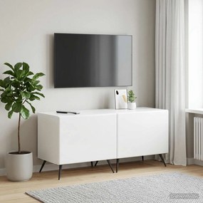 vidaXL Ντουλάπι TV Γυαλιστερό Λευκό Επεξεργασμένο Ξύλο