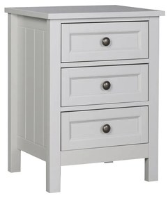 Κομοδίνο French 09-1446 Με 3 Συρτάρια 46x39,5xH61,5cm Light Grey Chipboard,Mdf