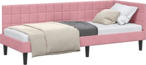 vidaXL Κρεβάτι Γωνίας Ροζ 80 x 200 cm Βελούδο