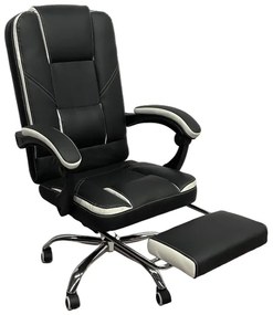 Καρέκλα Γραφείου OPTISEAT Μαύρο/Λευκό PVC/Μέταλλο 67x65x105-115cm - 14960025