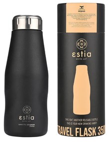 ESTIA ΘΕΡΜΟΣ TRAVEL FLASK SAVE THE AEGEAN 350ml MIDNIGHT BLACK 01-22297