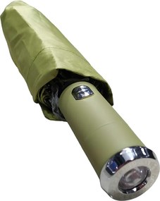 Αυτόματη ομπρέλα σπαστή με φακό LED - 10K - Tradesor - 585670 - Green