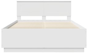 vidaXL Σκελετός Κρεβατιού Λευκό 140 x 200 cm Επεξεργασμένο ξύλο