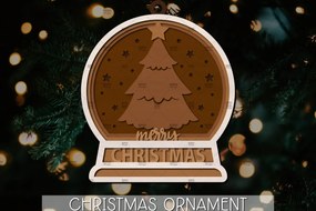 Σετ των 3 Intra απο ξύλο plywood 3mm-4mm πάχος Χριστουγεννιάτικο στολίδι Δίασταση 8x8 cm INTRAFABR-107824289