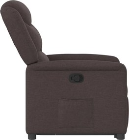 vidaXL Πολυθρόνα Ανακλινόμενη με Ανύψωση Σκούρο Καφέ Υφασμάτινη