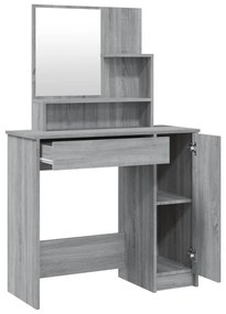 vidaXL Μπουντουάρ με Καθρέφτη Γκρι Sonoma 86,5x35x136 εκ.