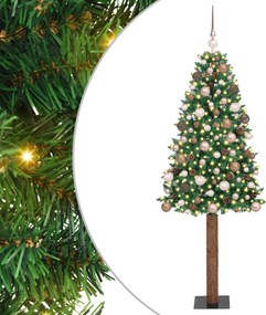 vidaXL Λεπτό χριστουγεννιάτικο δέντρο με LED Green 210 cm
