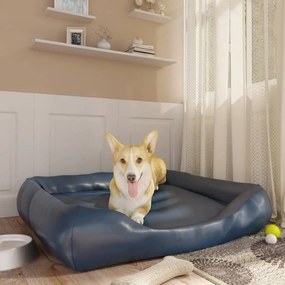 Κρεβάτι Σκύλου Σκούρο Μπλε 105 x 80 x 25 εκ. Συνθετικό Δέρμα - Γκρι