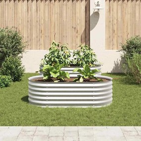 vidaXL Ζαρντινιέρα Υπερυψωμένη Ασημί 160x80x44 εκ. Γαλβανισμ. Χάλυβας