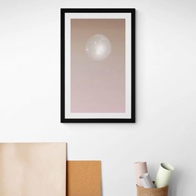 Αφίσα με παρπαστού Φεγγάρι σε απαλούς τόνους - 20x30 silver