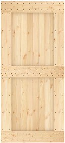vidaXL Συρόμενη Πόρτα Φυσικό και Μαύρο 95 x 210 cm