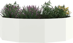 vidaXL Γλάστρα Λευκό 120 x 120 x 35 εκ Ατσάλι