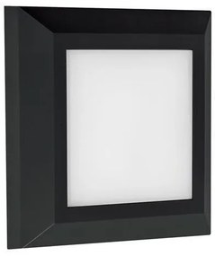 Απλίκα Φωτιστικό Τοίχου LED 3W 3CCT IP65 25x25cm Slim Pro Eurolamp-145-52085-Μαύρο 145-52085