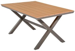 Τραπέζι FL6510 Fylliana Αλουμινίου Polywood Cappuccino 180x100x75 εκ. 180x100x75 εκ.