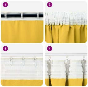 vidaXL Κουρτίνες 2 pcs κίτρινο μουσταρδί 225 x 140 εκ. Πολυεστέρας