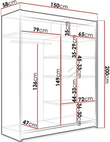 Ντουλάπα Camino IV Συρόμενη-Fusiko-Leuko