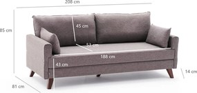 3-Seat Sofa-Bed Bella Sofa Bed - Brown Brown