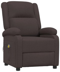 vidaXL Πολυθρόνα Μασάζ Ηλεκτρική Σκούρο Καφέ Υφασμάτινη