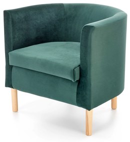 CLUBBY 2  leisure armchair dark green / natural DIOMMI V-PL-CLUBBY_2-FOT-C.ZIELONY