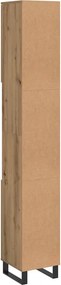 vidaXL Ντουλάπι μπάνιου Δρυς τεχνίτης 30x30x190 cm Κατασκευασμένο ξύλο