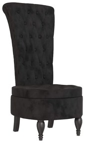 vidaXL Καναπέ με κουβέρτα Μαύρο 56,5 x 70 x 110 εκ Βελούδο