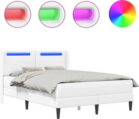vidaXL Σκελετός κρεβατιού με στρώμα Λευκό 120 x 190 cm Τεχνητό Δέρμα